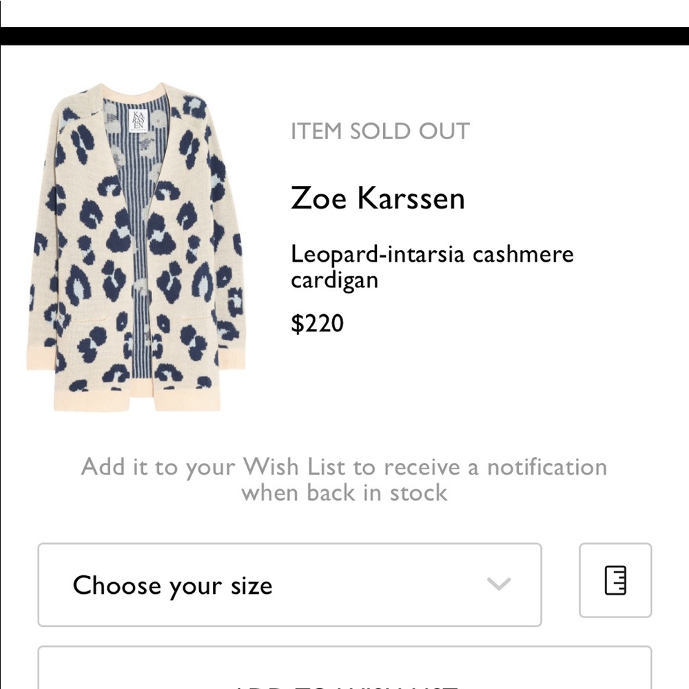 ISO Zoe Karssen Leopard cardigan